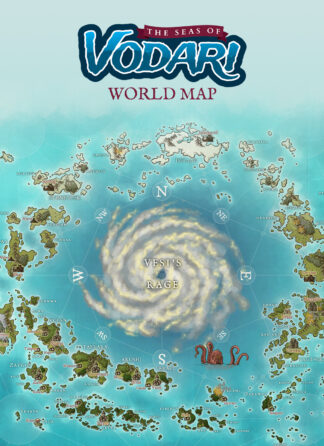 The Seas of Vodari World Map (27" x 18")
